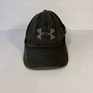 UNDER ARMOUR Microthread Mesh Mens Flex Fitted Golf Hat md/lg black gray